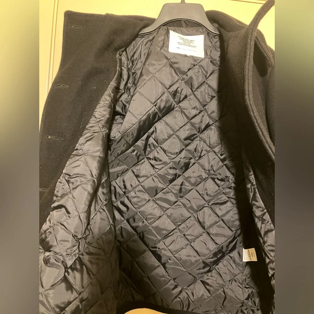 Vintage Navy Fidelity & Stewart Pea Coat Wool Blend Made In USA Sz 38 MP72132 - Picture 2 of 8